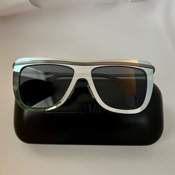MCQ by Alexander McQueen Gray metallic silver frame sunglasses main image 9